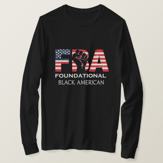 FBA 愛国者 基礎黒人アメリカ人 Tシャツ (デザイン正面)