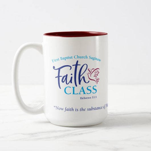 FBC Saginawの信頼のクラス15のoz。 コーヒー・マグかコップ ツートーンマグカップ (左)