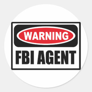 FBIの警告エージェント·ステッカー ラウンドシール