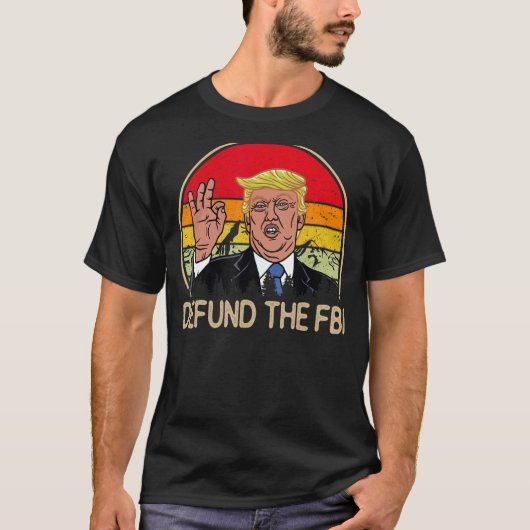 FBIレトロ連邦局アンチFBIコルの資金を取り除く Tシャツ (正面)
