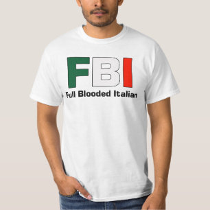 FBI完全なBloodedのイタリアンで白い二重文字T Tシャツ
