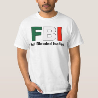 FBI完全なBloodedのイタリアンで白い二重文字T Tシャツ