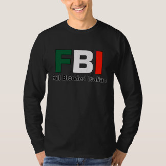 FBI完全なBloodedのイタリアンな長袖の黒のTシャツ Tシャツ