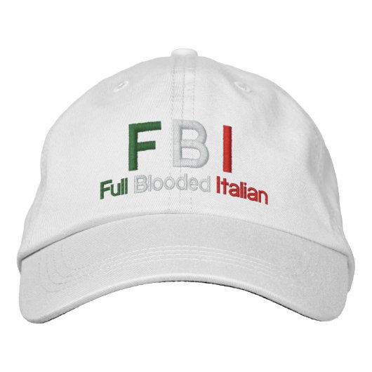FBI完全血イタリアン球帽 刺繍入りキャップ (正面)