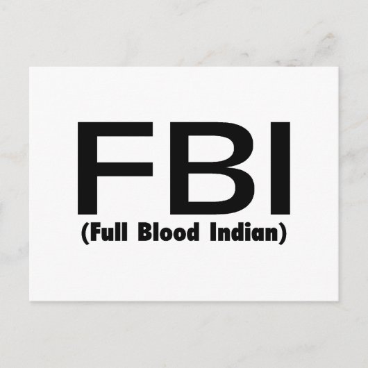 FBI完全血インディアン ポストカード (正面)