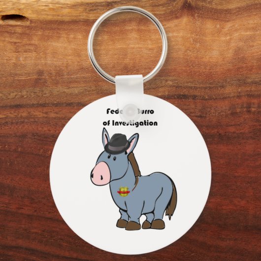 FBI連邦捜査局ロバの漫画 キーホルダー (正面)