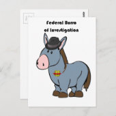 FBI連邦捜査局ロバの漫画 ポストカード (正面/裏面)