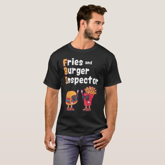 FBI Fries And Burger Inspector  Hamburger Cheesebu Tシャツ (正面フル)