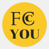 FCC YOU Sticker ラウンドシール (正面)