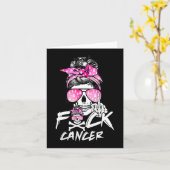 Fck乳がん女性戦士ピンクリボン乱雑 カード (黄色い花)