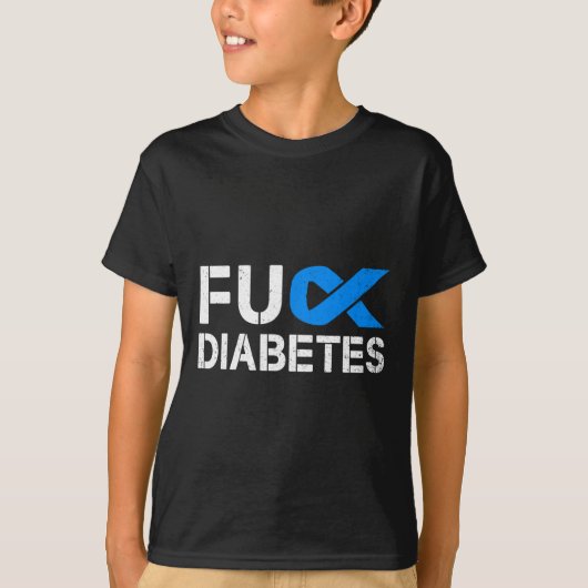 Fck糖尿病認識度リボン型1 One Two 2 T1D Tシャツ (正面)