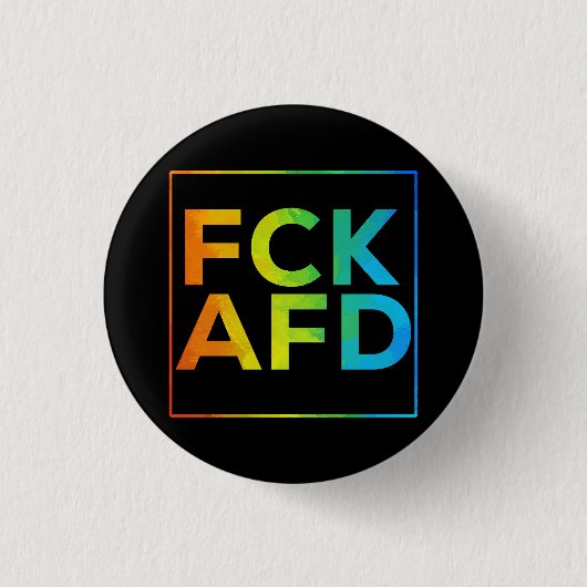 FCK AFD mit Rahmen schwarz 缶バッジ (正面)