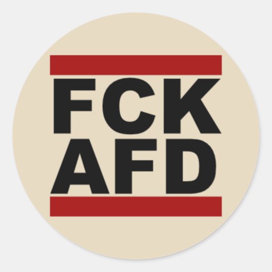 "Fck AfD", runder Aufkleber ラウンドシール (正面)