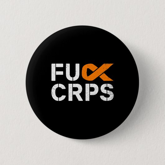 Fck Crps Rsd認識度オレンジリボンウォリアーSupo 缶バッジ (正面)