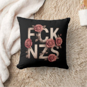 FCK NZSの右No Nazis Lgbtq+に対するフローリー クッション (ブランケット)