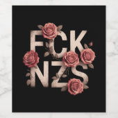 FCK NZS 花柄デザイン 反右翼 反ナチス LGBTQ+ ワインラベル (シングルラベル)