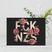 FCK NZS 花柄デザイン 反右翼 反ナチス LGBTQ+ 招待状 (スタンド正面)