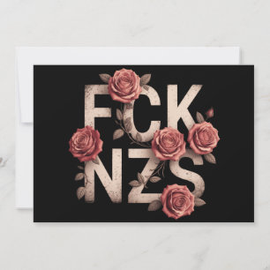 FCK NZS 花柄デザイン 反右翼 反ナチス LGBTQ+ 招待状