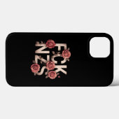 FCK NZS 花柄デザイン 反右翼 反ナチス LGBTQ+ Case-Mate iPhoneケース (裏面 (横))
