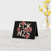 FCK NZS 花柄デザイン 右派否定 非ナチ LGBTQ+ カード (黄色い花)