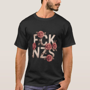 FCK NZS 花柄デザイン 右派否定 非ナチ LGBTQ+ Tシャツ