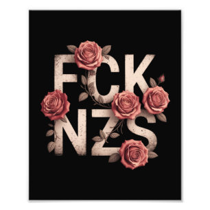 FCK NZS 花柄 反右派 ナチス反対 LGBTQ+ フォトプリント