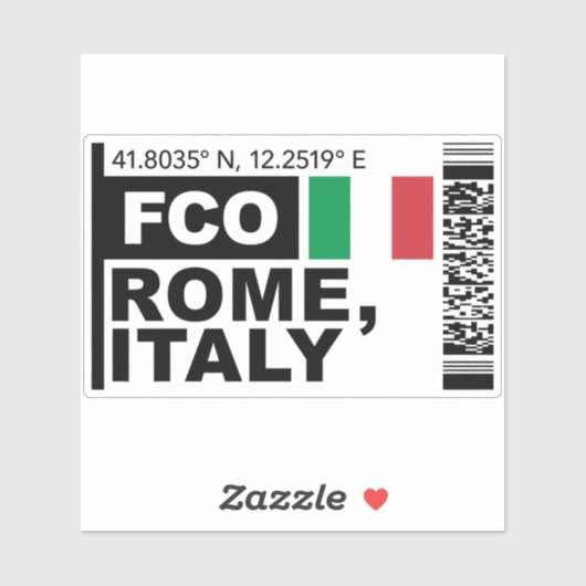 FCO Rome Boarding Pass - Italy Travel シール (シート)