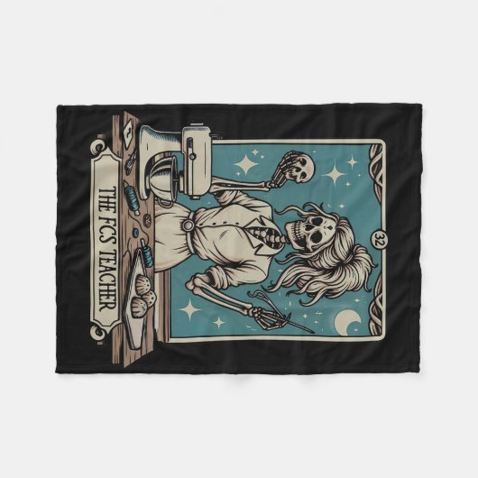 Fcs先生スケルトンハロウィーンファミリーとコンシューマー フリースブランケット (正面(横))