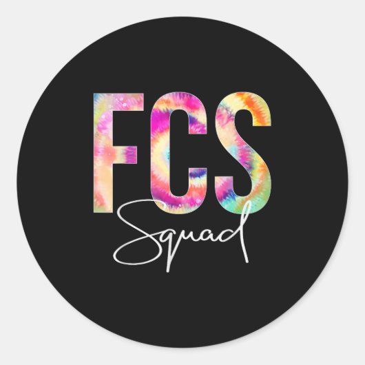 Fcs Squad Tie Dye Back To School Women Appreciatio ラウンドシール (正面)