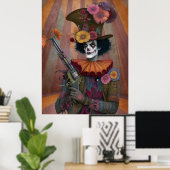 FD2サーカスピエロアートヴィンテージレトロカーニバル21 ポスター (ホームオフィス)