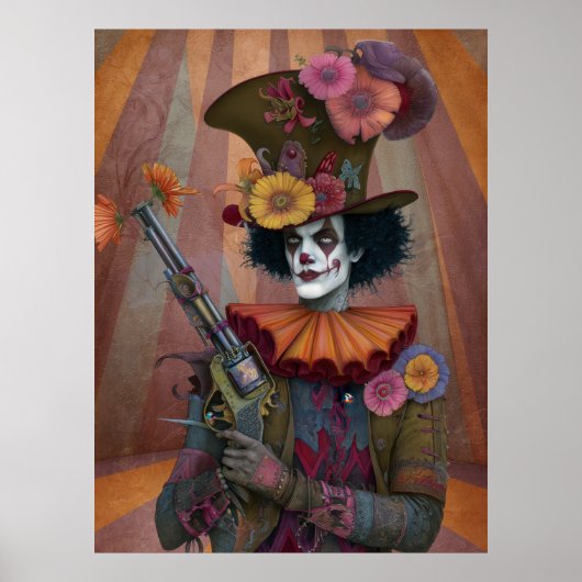 FD2サーカスピエロアートヴィンテージレトロカーニバル21 ポスター (正面)