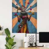 FD2サーカスピエロアートヴィンテージレトロカーニバル26 ポスター (ホームオフィス)