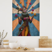 FD2サーカスピエロアートヴィンテージレトロカーニバル26 ポスター (キッチン)