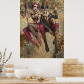 FD2サーカスピエロアートヴィンテージレトロカーニバル30 ポスター (キッチン)