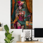 FD2サーカスピエロアート12ヴィンテージレトロカーニバルアート ポスター (ホームオフィス)