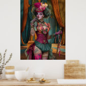 FD2サーカスピエロアート12ヴィンテージレトロカーニバルアート ポスター (キッチン)