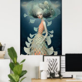 *~* FD2 12 水の女神 ファンタジー 海の人魚  ポスター (ホームオフィス)
