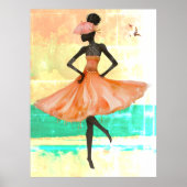 *~* FD2 28 Pink Flamingo Tropical Black Woman ポスター (正面)