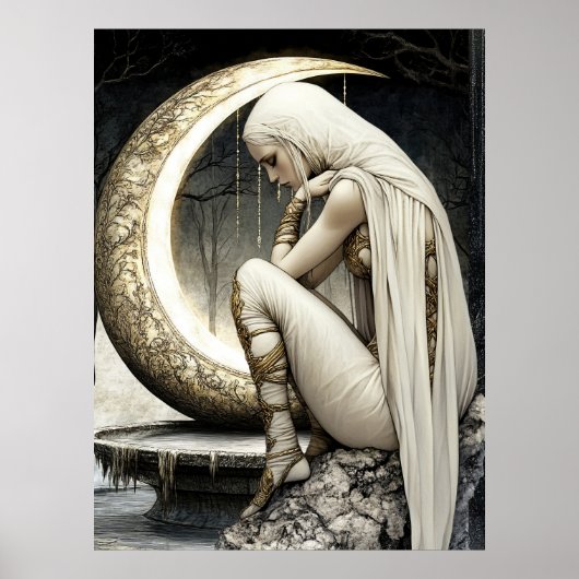 FD2 29 Enchanted Crescent Moon Goddess Poster ポスター (正面)