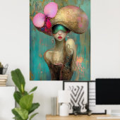 *~* FD2 35 Ornate Nouveau Fantasy Ethereal Woman  ポスター (ホームオフィス)