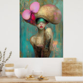 *~* FD2 35 Ornate Nouveau Fantasy Ethereal Woman  ポスター (キッチン)