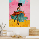 *~* FD2 39 Tropical GODDESS Black Woman Vibrant  ポスター (キッチン)