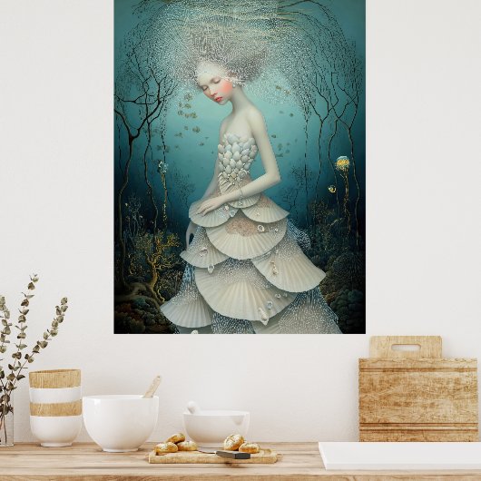 *~* FD2 3  Water Goddess Fantasy Sea Mermaid  ポスター (キッチン)