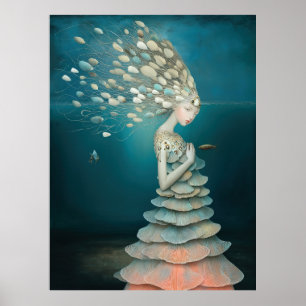 *~* FD2 5 水の女神 ファンタジー 海 人魚 ポスター