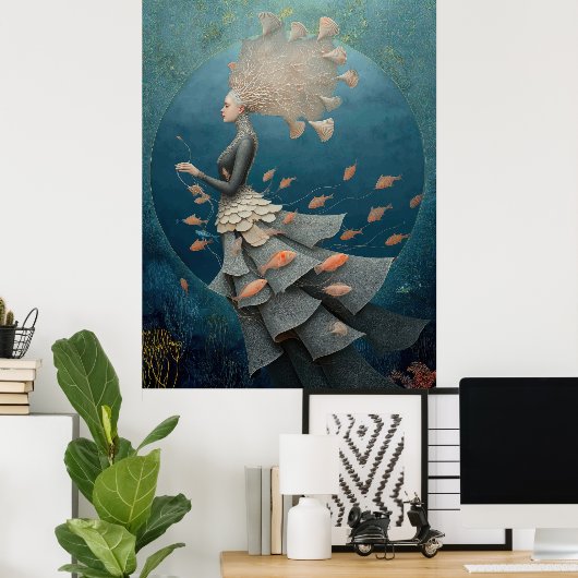 *~* FD2 7 Water Goddess Fantasy Sea Mermaid ポスター (ホームオフィス)