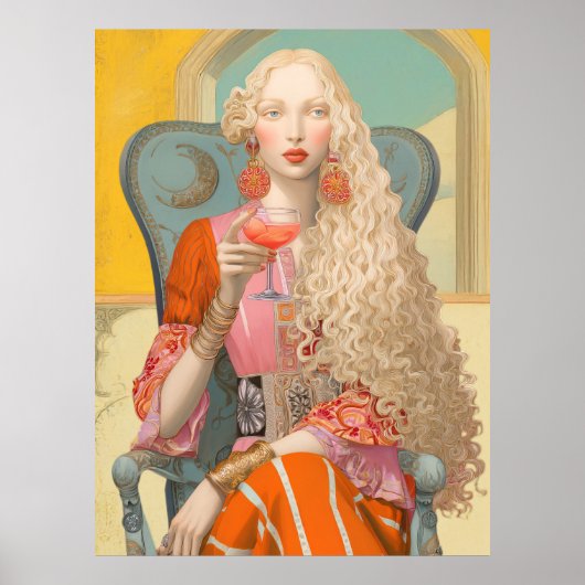 ^~* FD2 Blonde Bohemian Boho Cocktail Woman 9 ポスター (正面)
