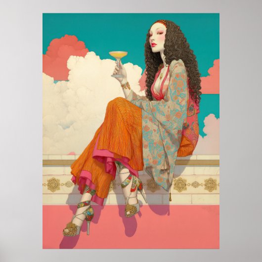 ^~* FD2 Bohemian Boho Cocktail  Glam Woman 13 ポスター (正面)