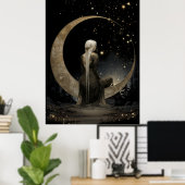 FD2 Enchanted 1 Crescent Moon Goddess Poster ポスター (ホームオフィス)
