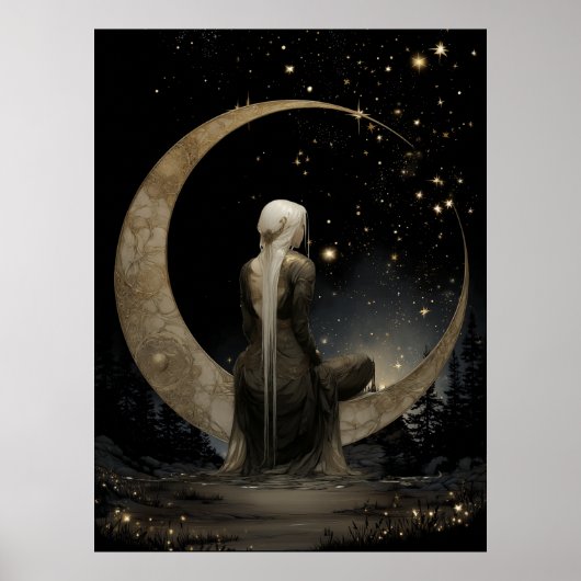 FD2 Enchanted 1 Crescent Moon Goddess Poster ポスター (正面)