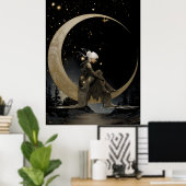FD2 Enchanted 4 Crescent Moon Goddess Poster ポスター (ホームオフィス)